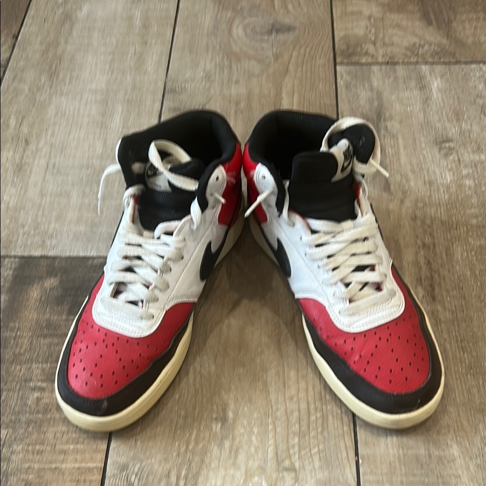 Nike Red and Black High-Top Sneakers